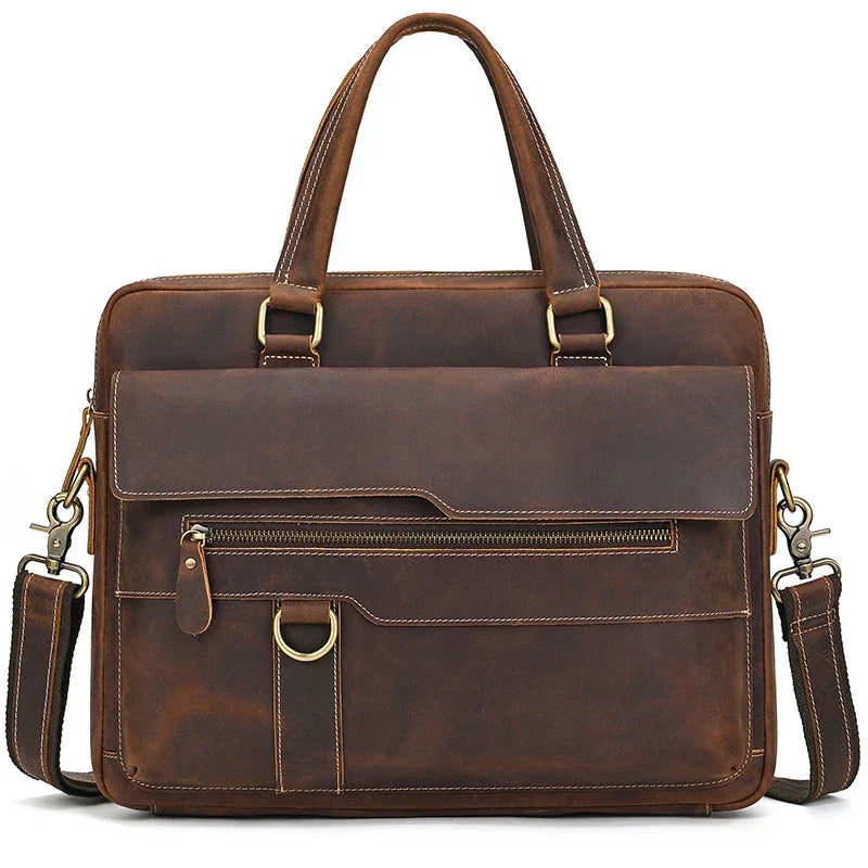 Sacoche cuir homme moderne marron
