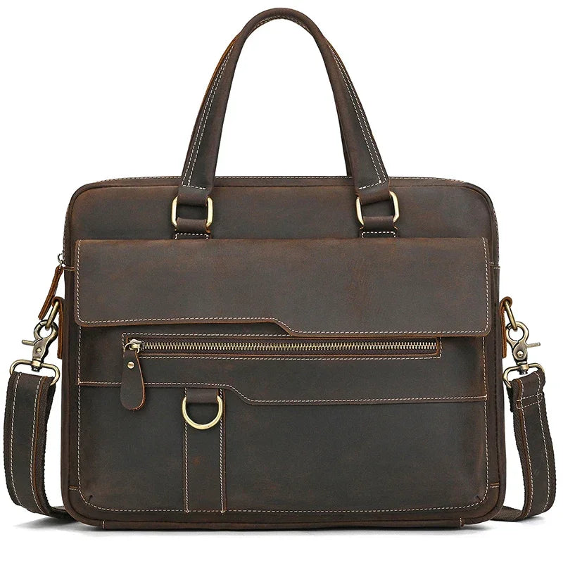 Sacoche cuir homme moderne marron foncé