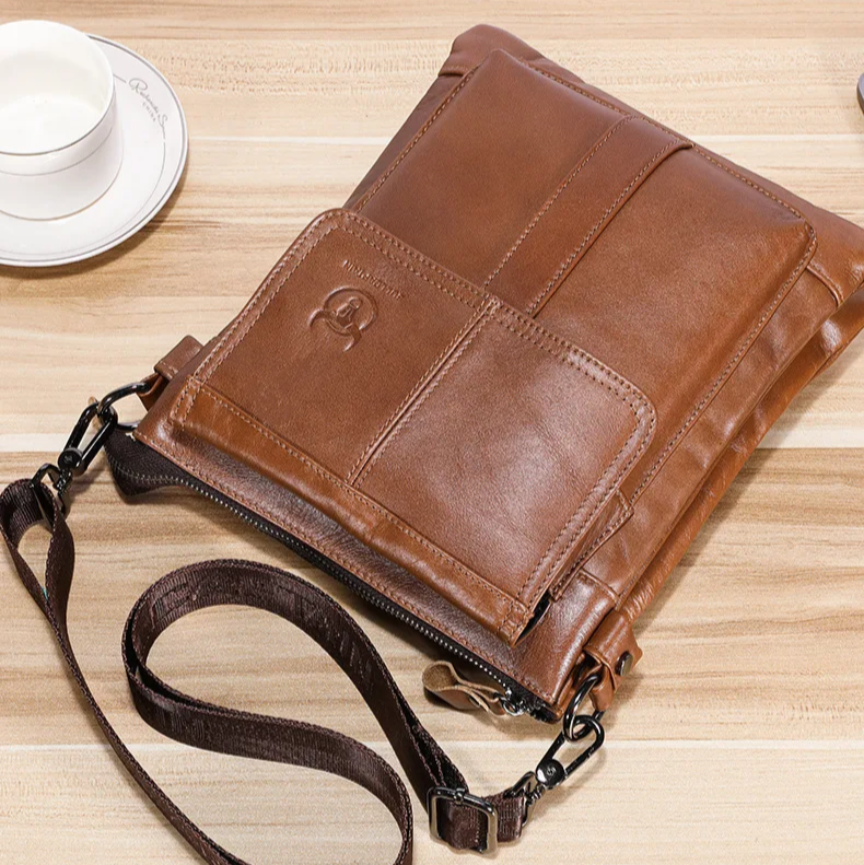 Sacoche cuir marron homme