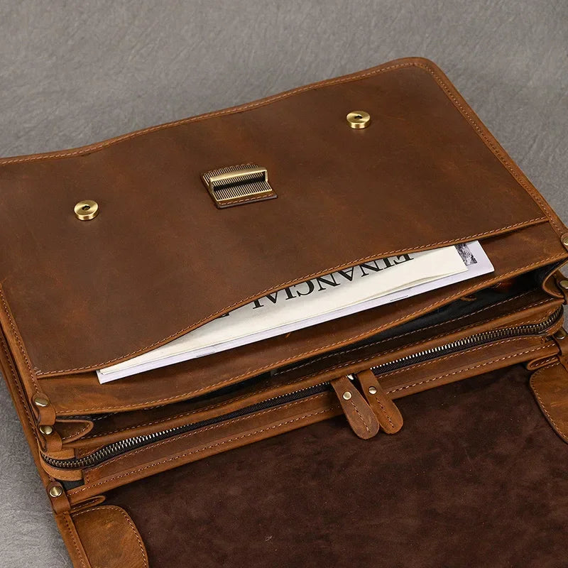 Sacoche cuir marron pour homme