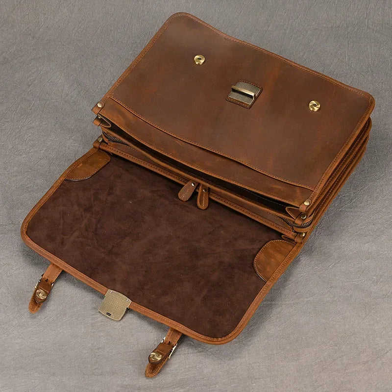 Sacoche cuir marron pour homme