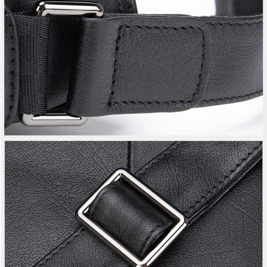 Sacoche cuir noire homme