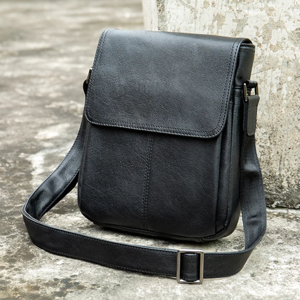 Sacoche cuir noire homme