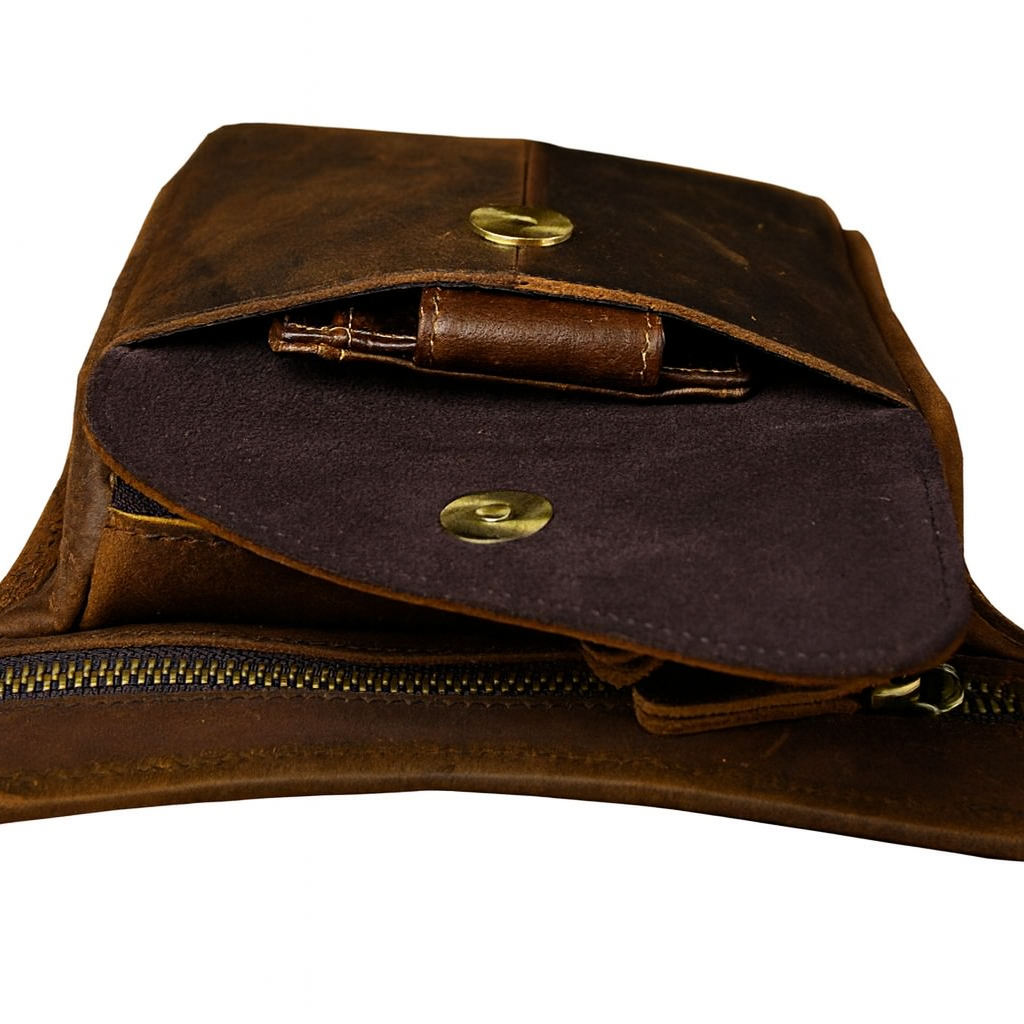 Sacoche de jambe cuir homme