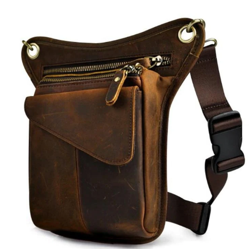 Sacoche de jambe cuir homme