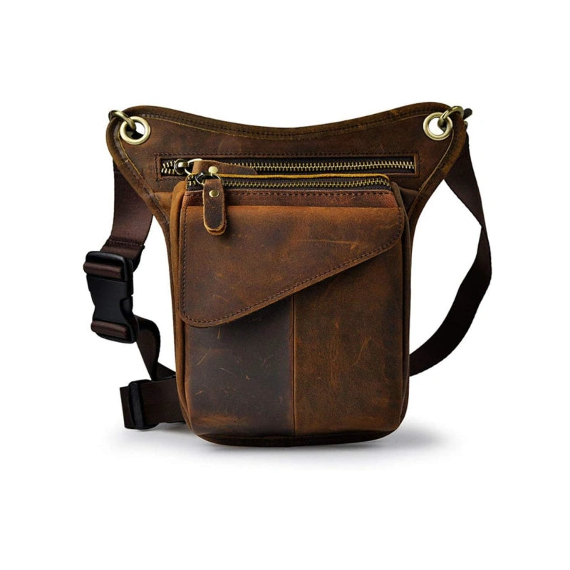Sacoche de jambe cuir homme