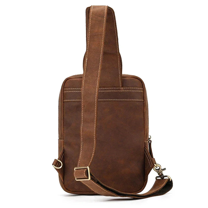 Sacoche de poitrine en cuir