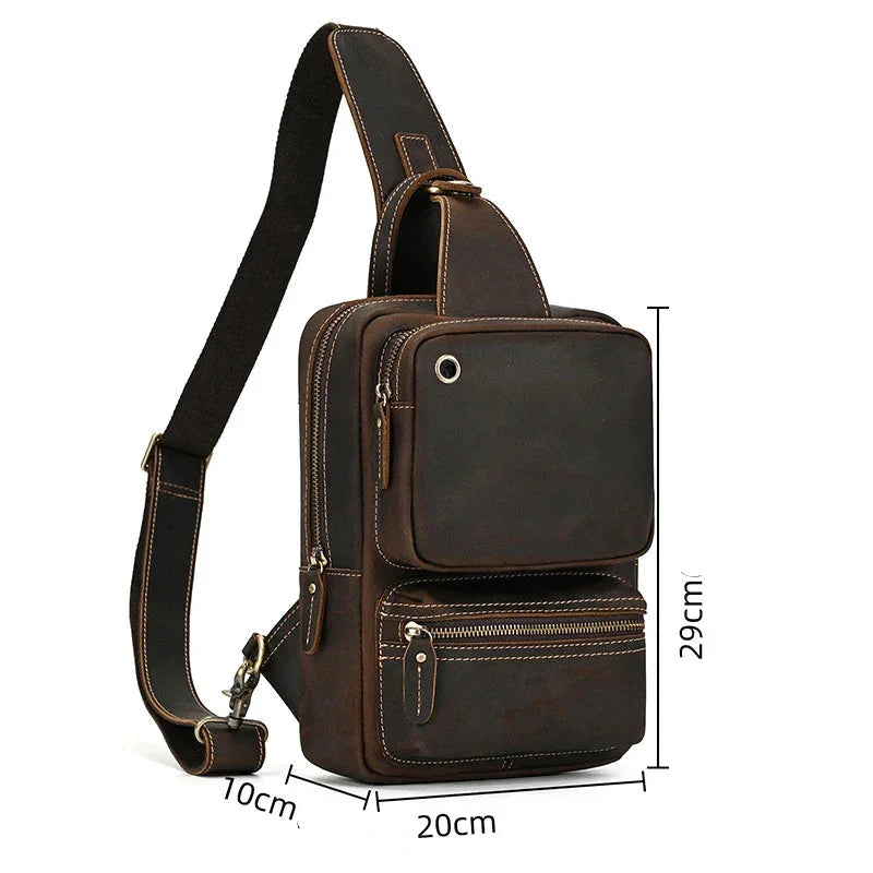 Sacoche de poitrine en cuir