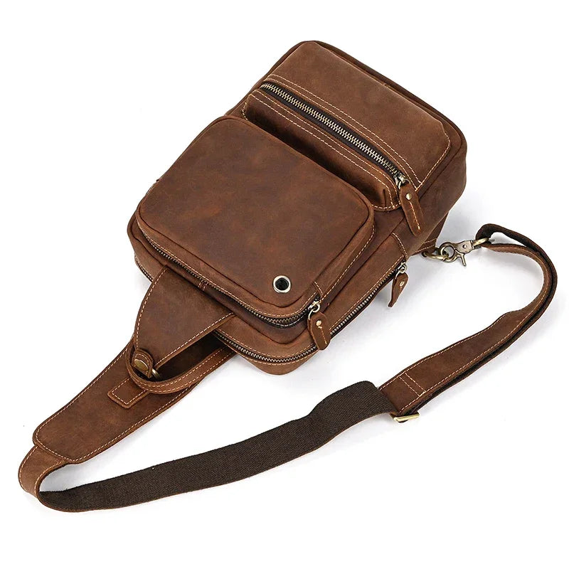 Sacoche de poitrine en cuir