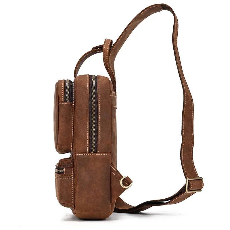 Sacoche de poitrine en cuir