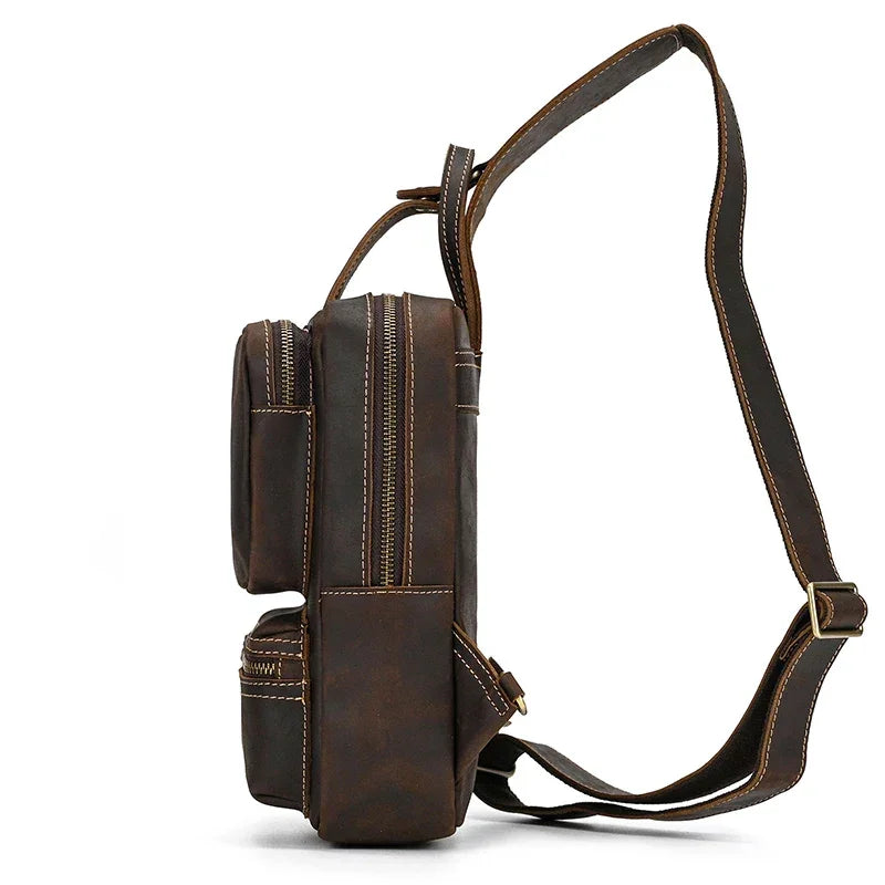 Sacoche de poitrine en cuir
