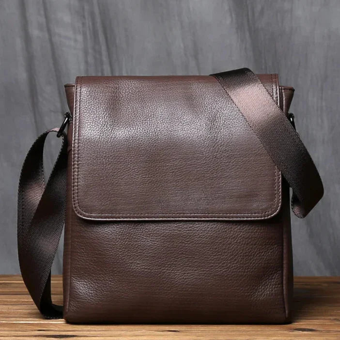 Sacoche en cuir homme marron