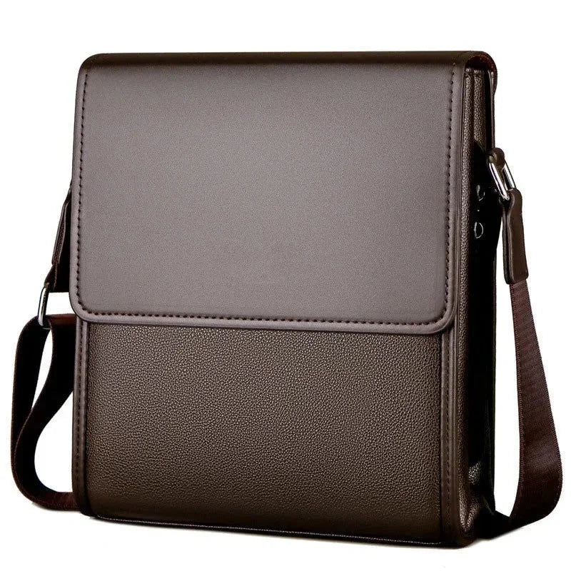 Sacoche homme à rabat marron foncé