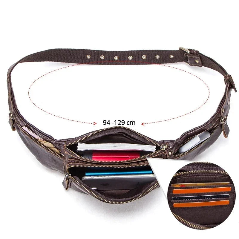 Sacoche homme banane cuir