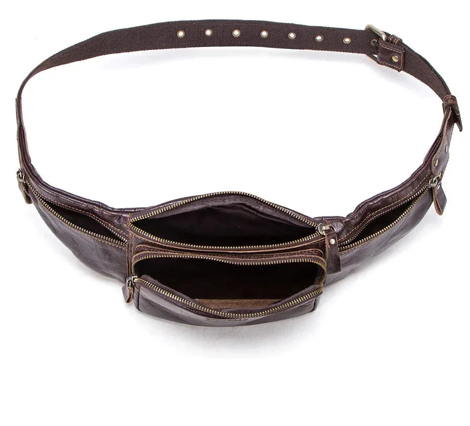 Sacoche homme banane cuir