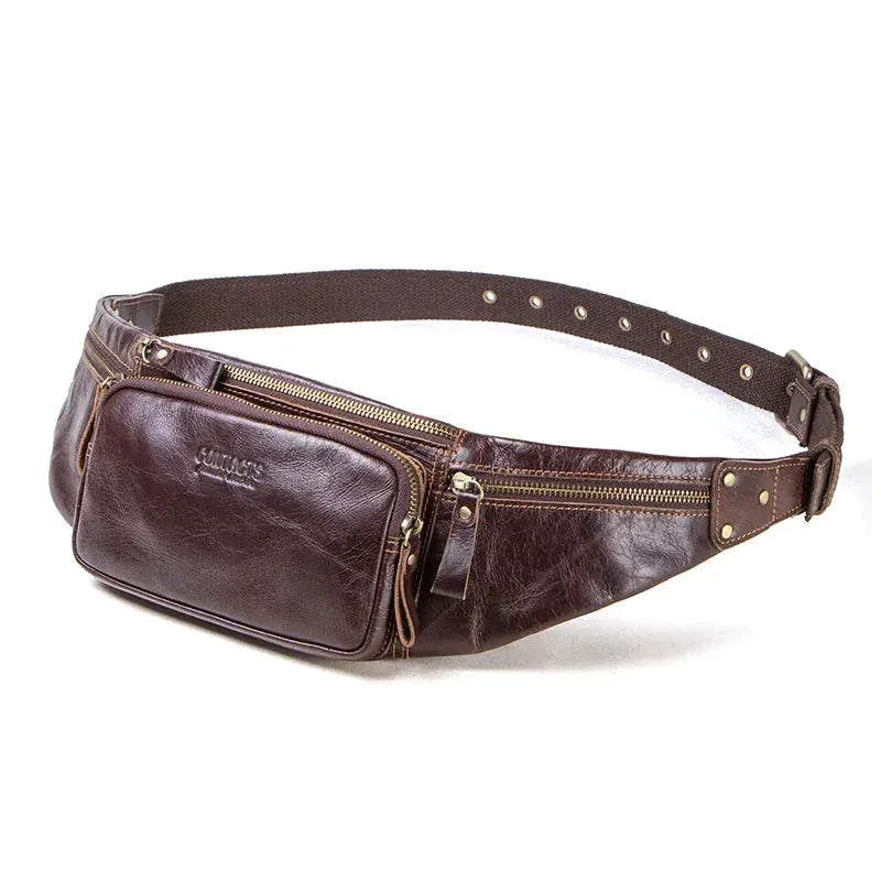 Sacoche homme banane cuir