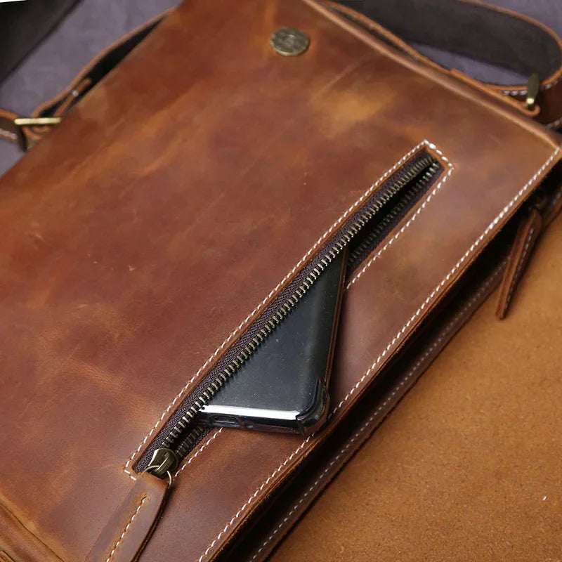 Sacoche homme cuir marron