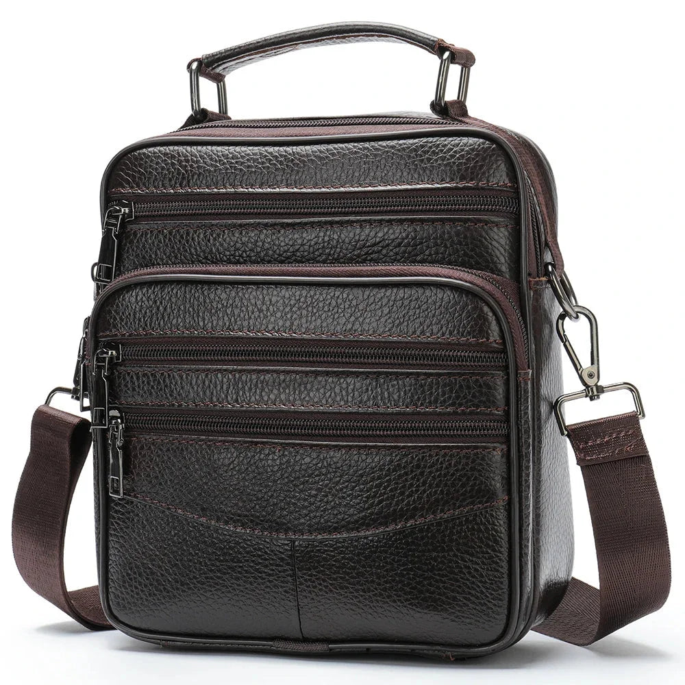 Sacoche homme cuir marron foncé