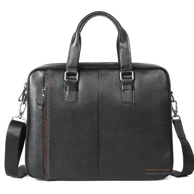 Sacoche homme cuir ordinateur noir