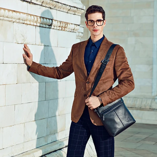 Sacoche homme cuir souple