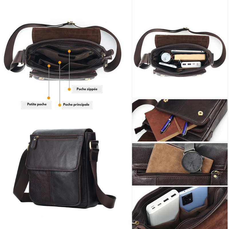 Sacoche homme en cuir
