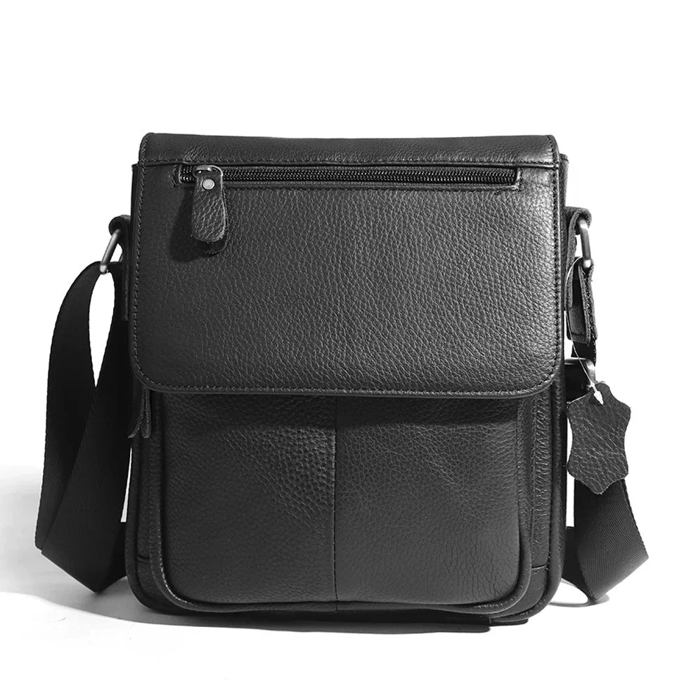 Sacoche homme en cuir noir