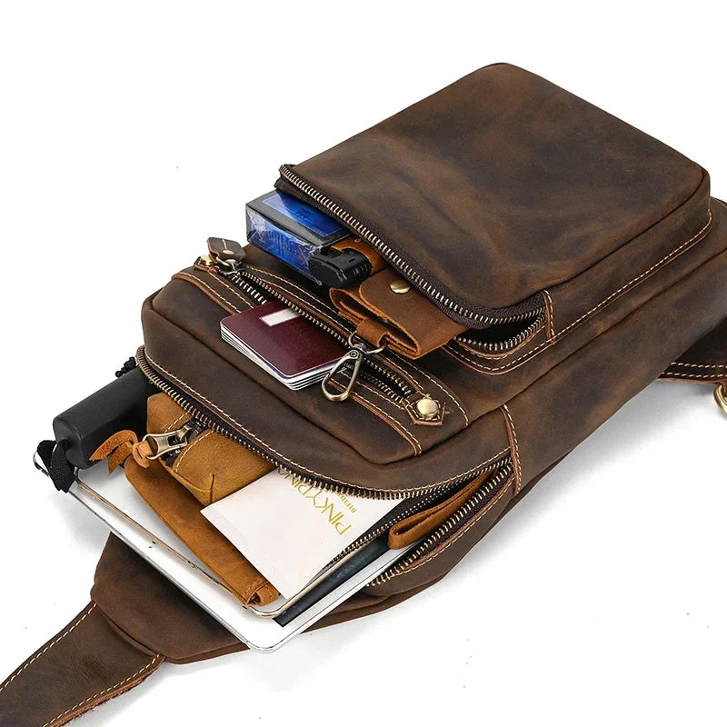 Sacoche homme marron