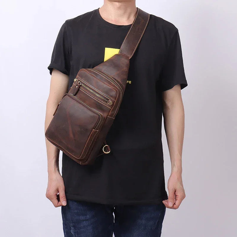 Sacoche homme marron