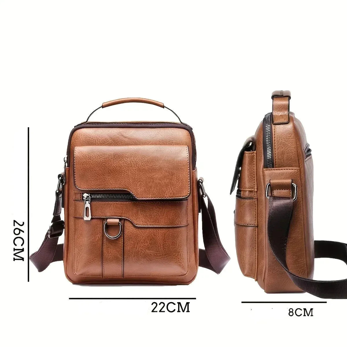 Sacoche homme marron bandoulière