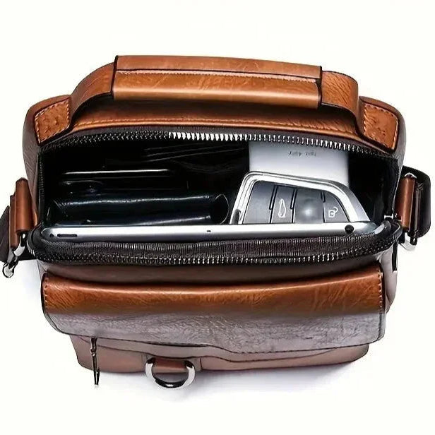 Sacoche homme marron bandoulière