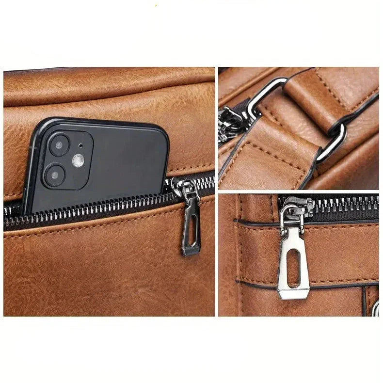 sacoche homme en cuir marron