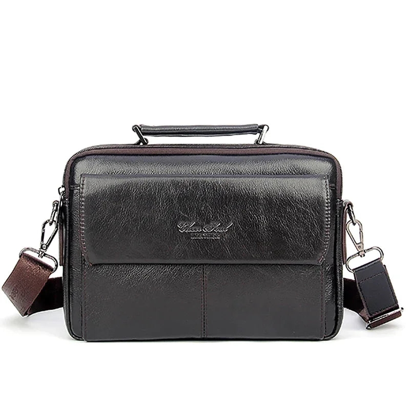 Sacoche homme rectangulaire marron foncé