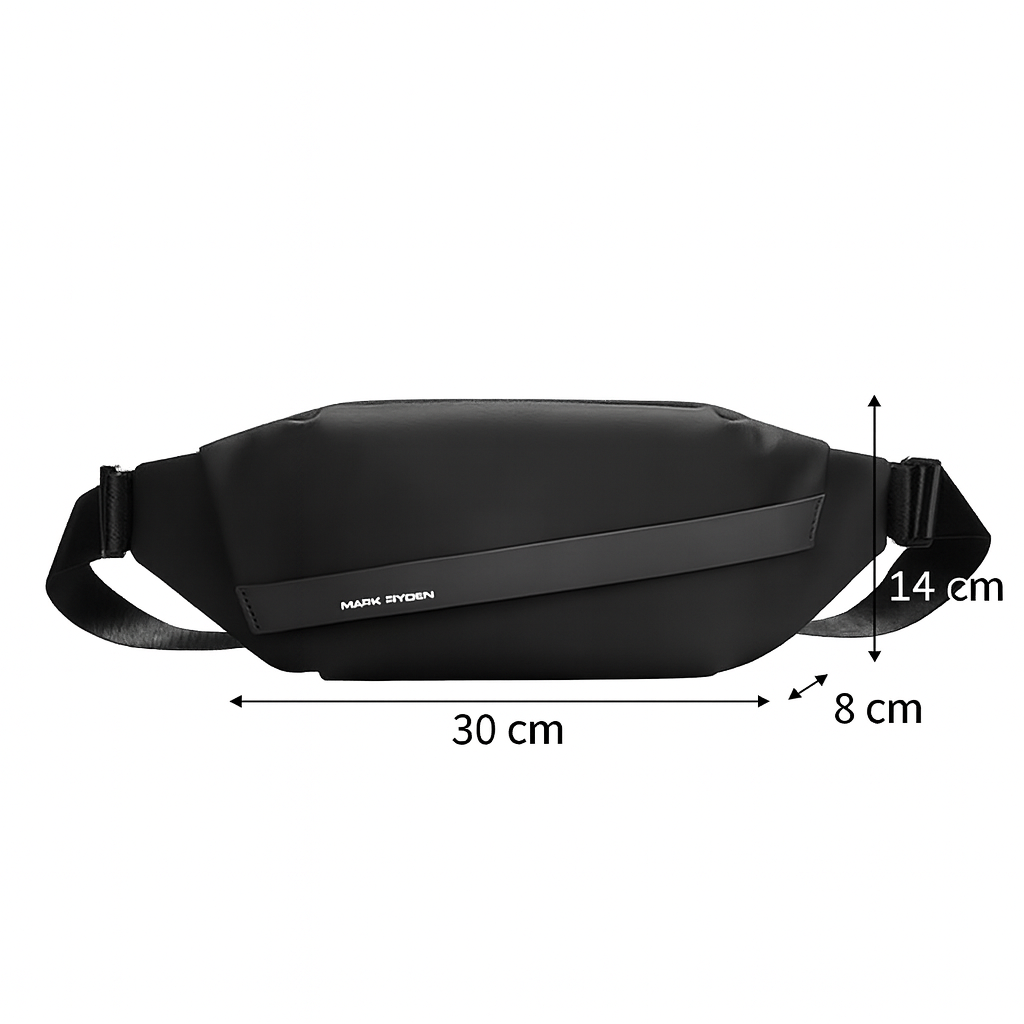 sacoche homme style banane noir