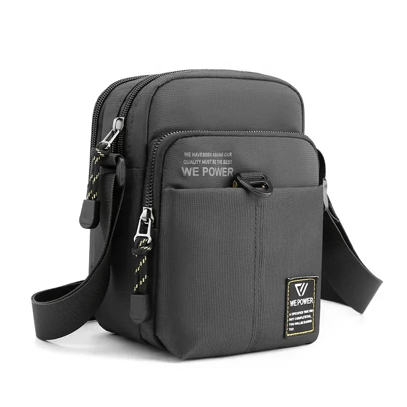 Sacoche homme tissu gris foncé