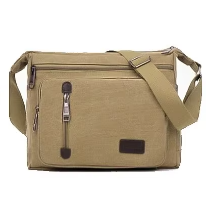 Sacoche homme toile camel