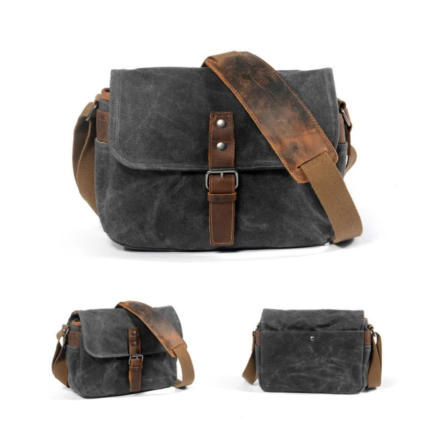 Sacoche homme toile vintage