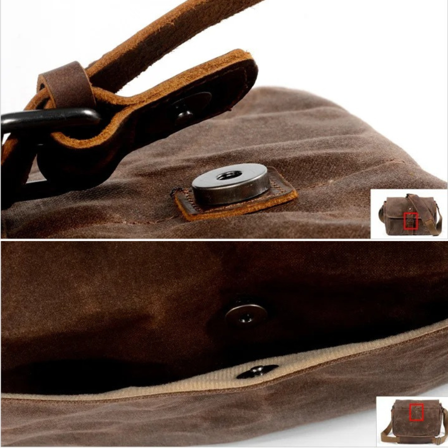 Sacoche homme toile vintage