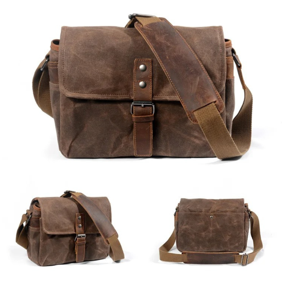 Sacoche homme toile vintage