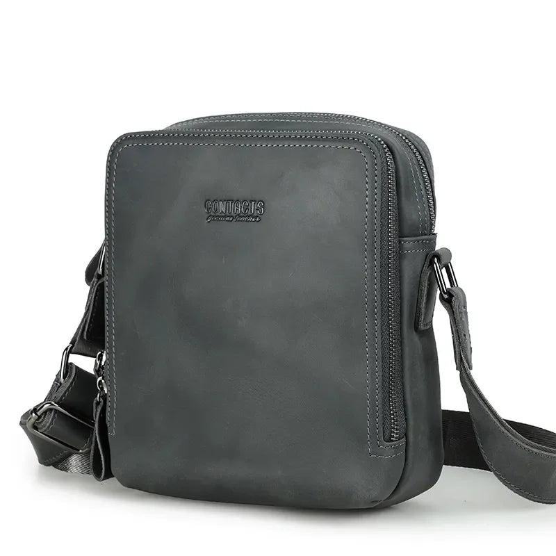 Sacoche homme vintage gris foncé