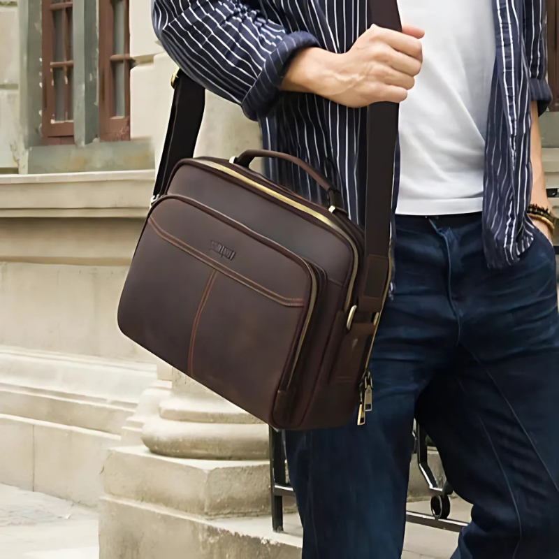 Sacoche marron homme