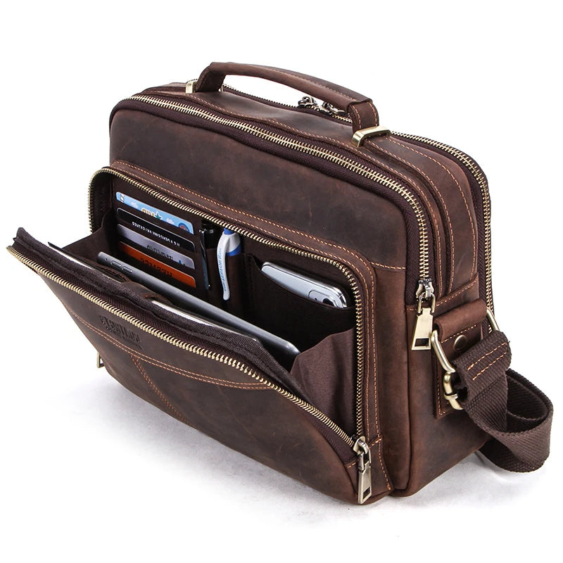 Sacoche marron homme