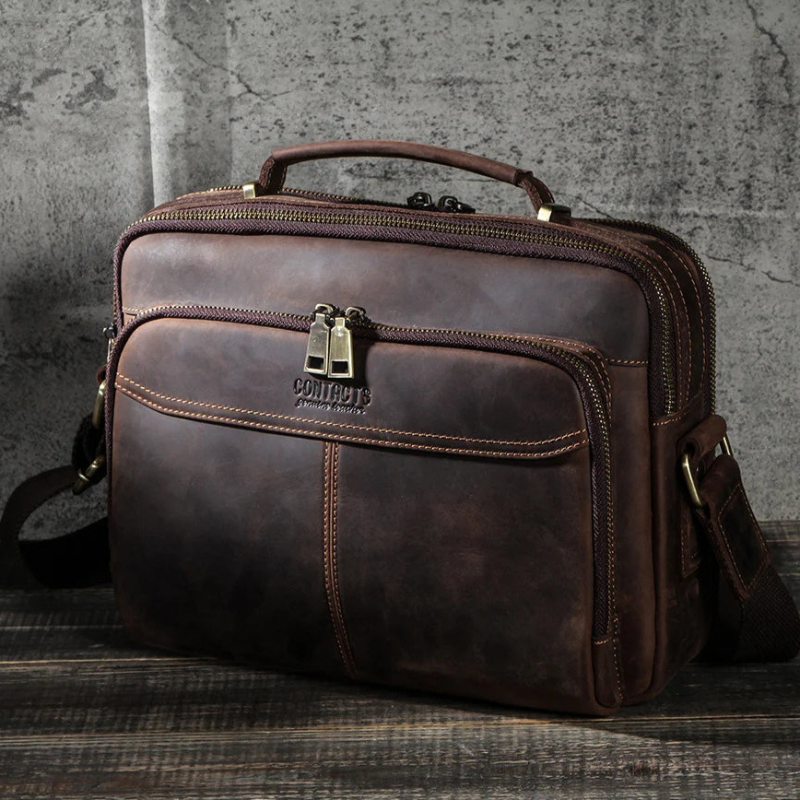 Sacoche marron homme