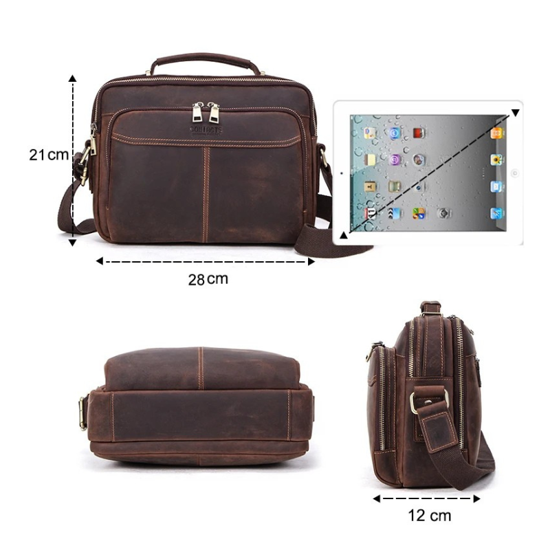 Sacoche marron homme