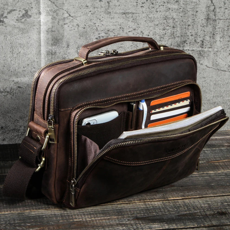 Sacoche marron homme