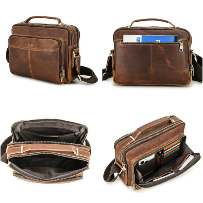 Sacoche marron homme