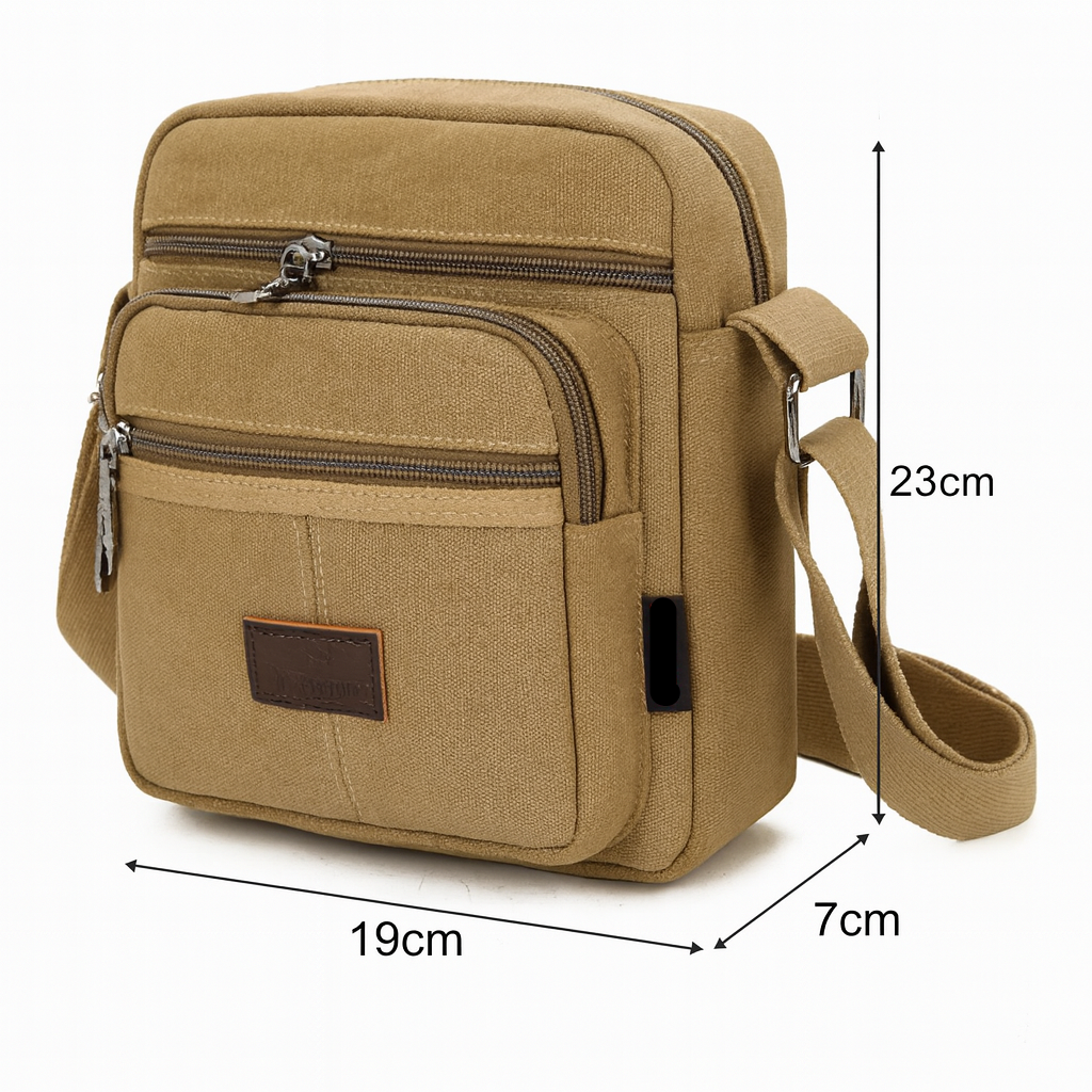 Sacoche pour homme en tissubeige