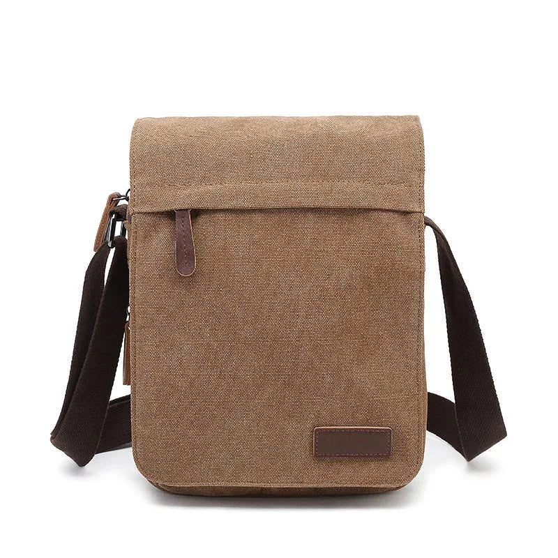 Sacoche tissu homme marron