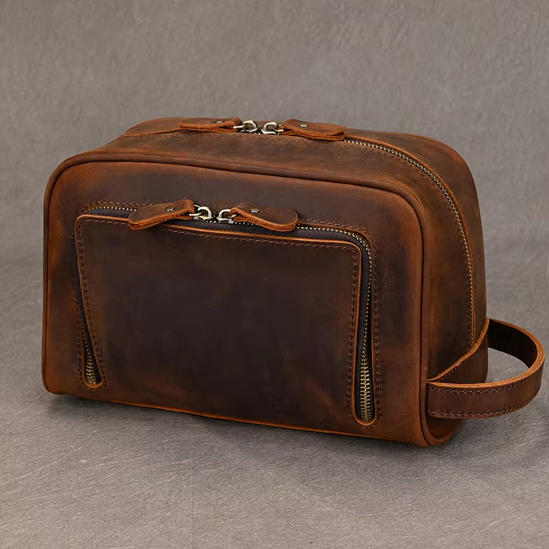 Trousse de toilette cuir pour homme