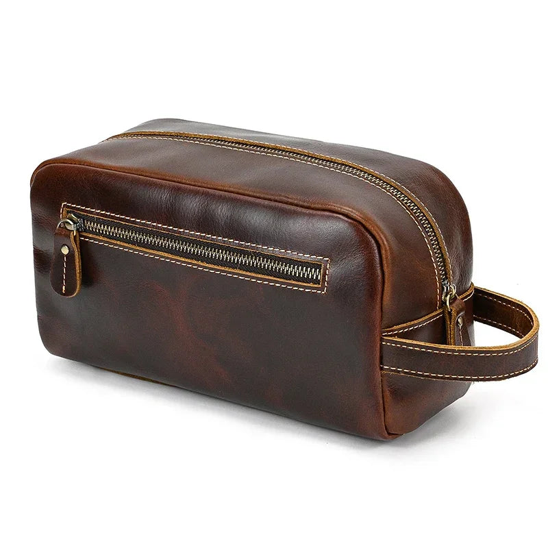 Trousse de toilette en cuir homme