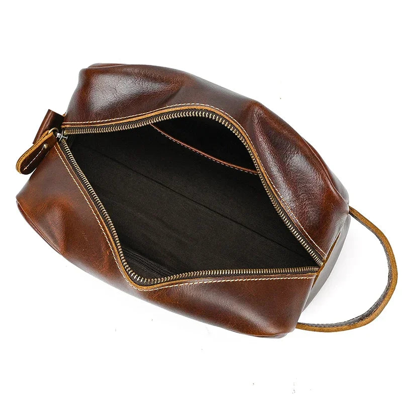 Trousse de toilette en cuir homme